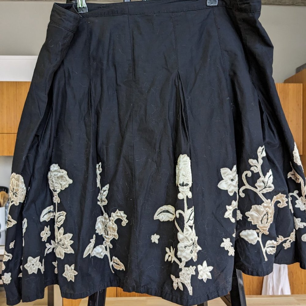 Venezia Black Floral Skirt